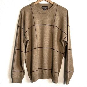 JOHNSTON & MURPHY 100% Cashmere Sweater Pullover Crewneck Tan XL